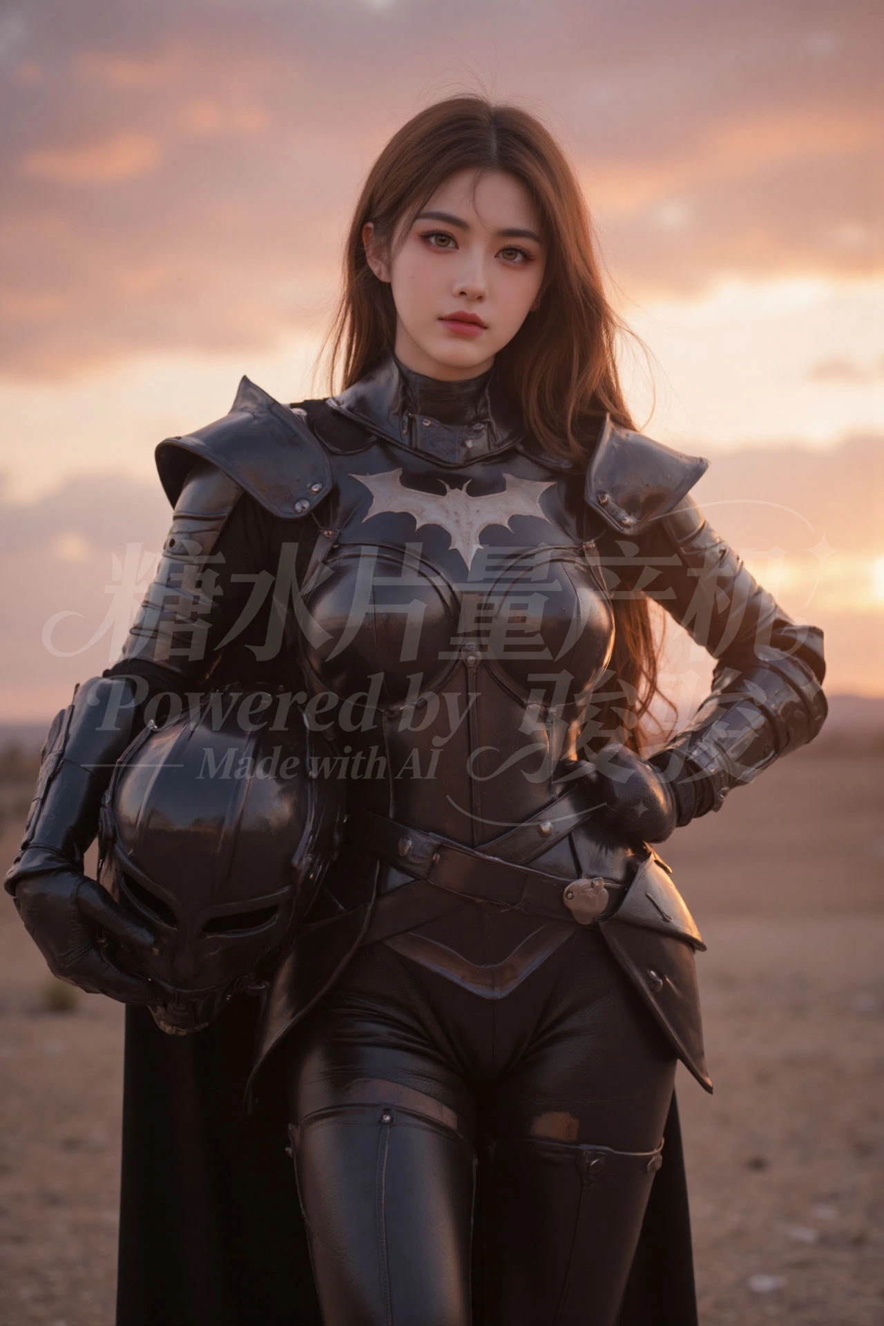 倚窗托腮，粉裙衬着窗外绿野