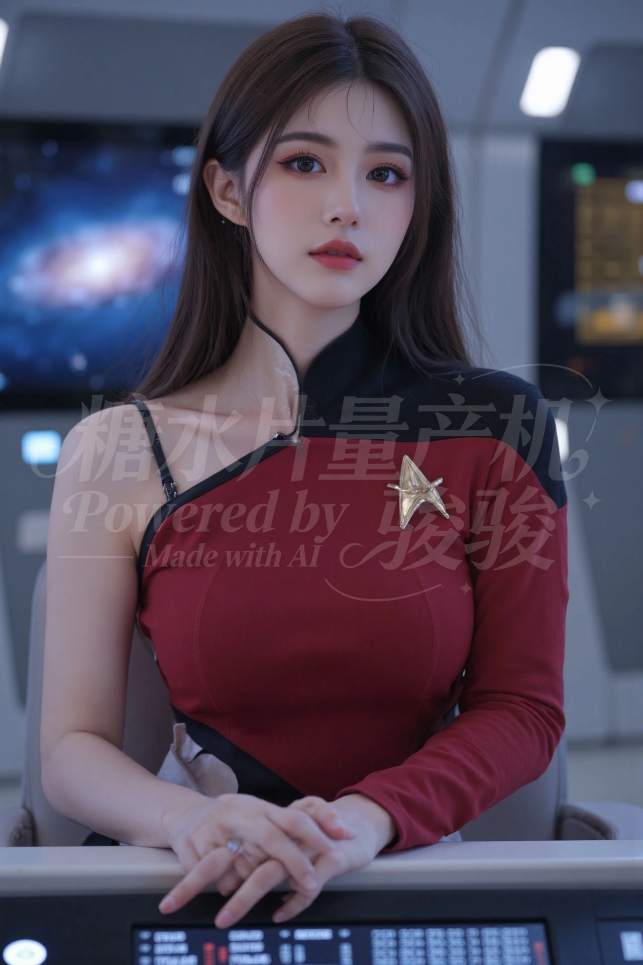 复古书房中，指尖点亮瓶中紫花