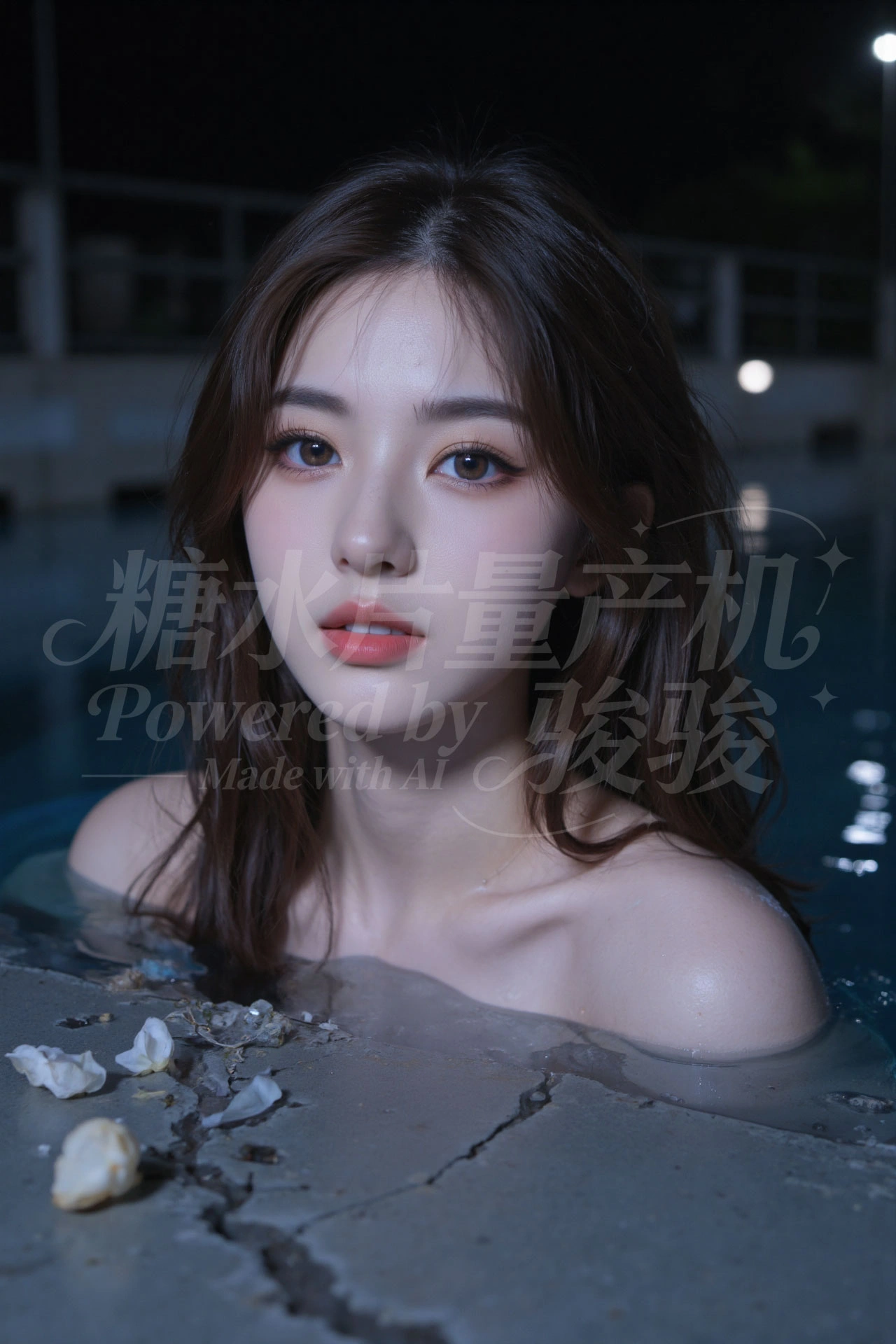 蝶海幻境中，她蓝发如瀑，青衫似釉