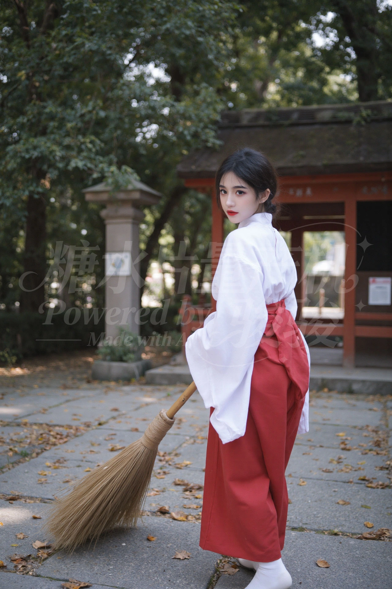 蝶海幻境中，她蓝发如瀑，青衫似釉