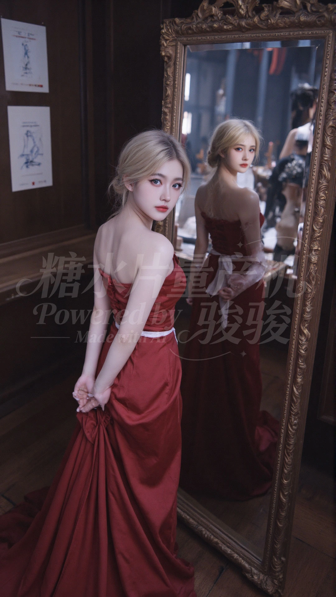 花 bikini 配扶桑花，在澄澈海水中绽放