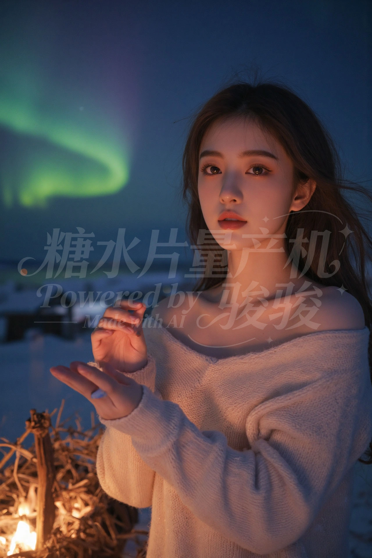 花 bikini 配扶桑花，在澄澈海水中绽放