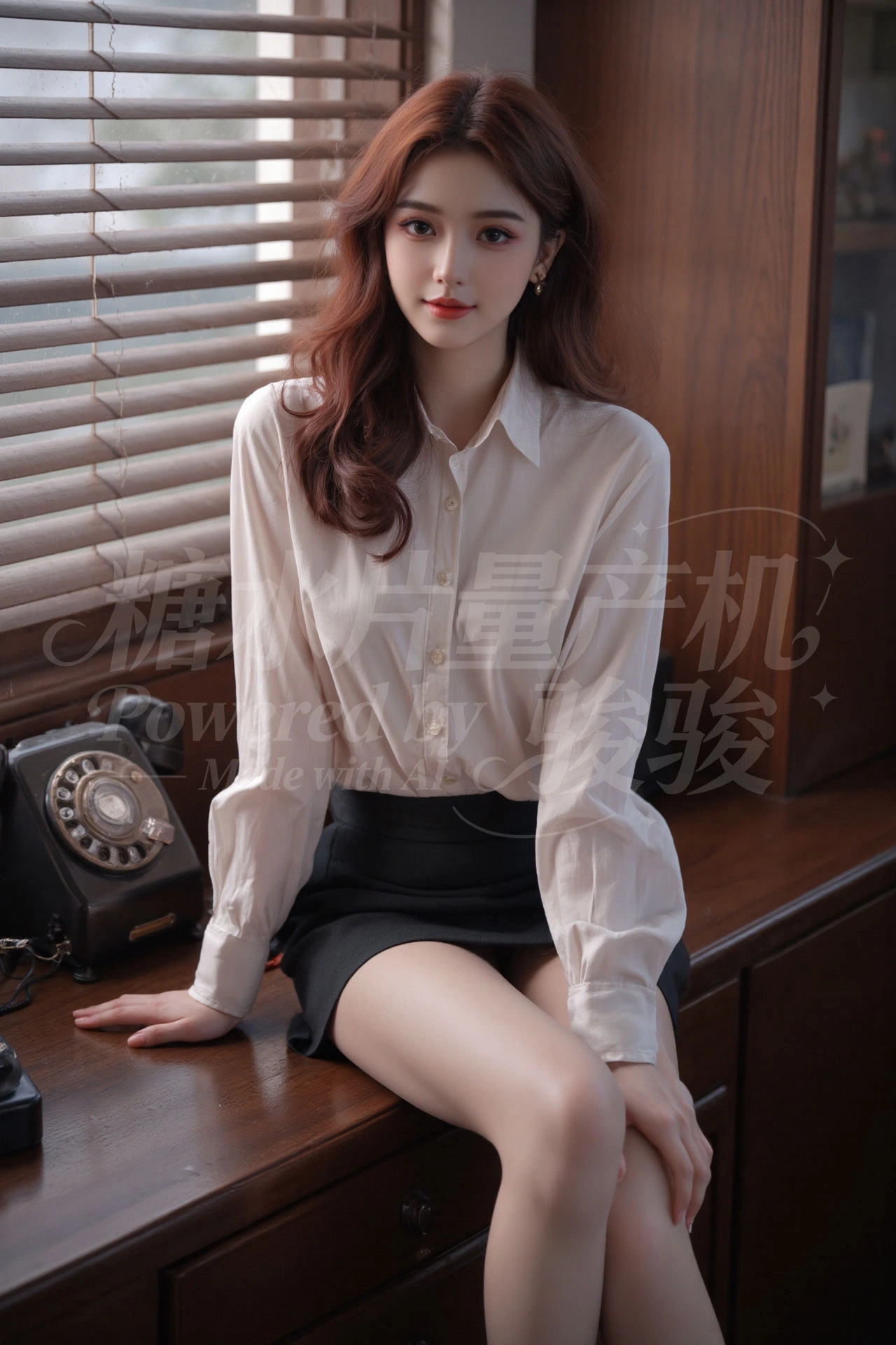 幽暗秘室中，银辫裘衣，手驭火烛