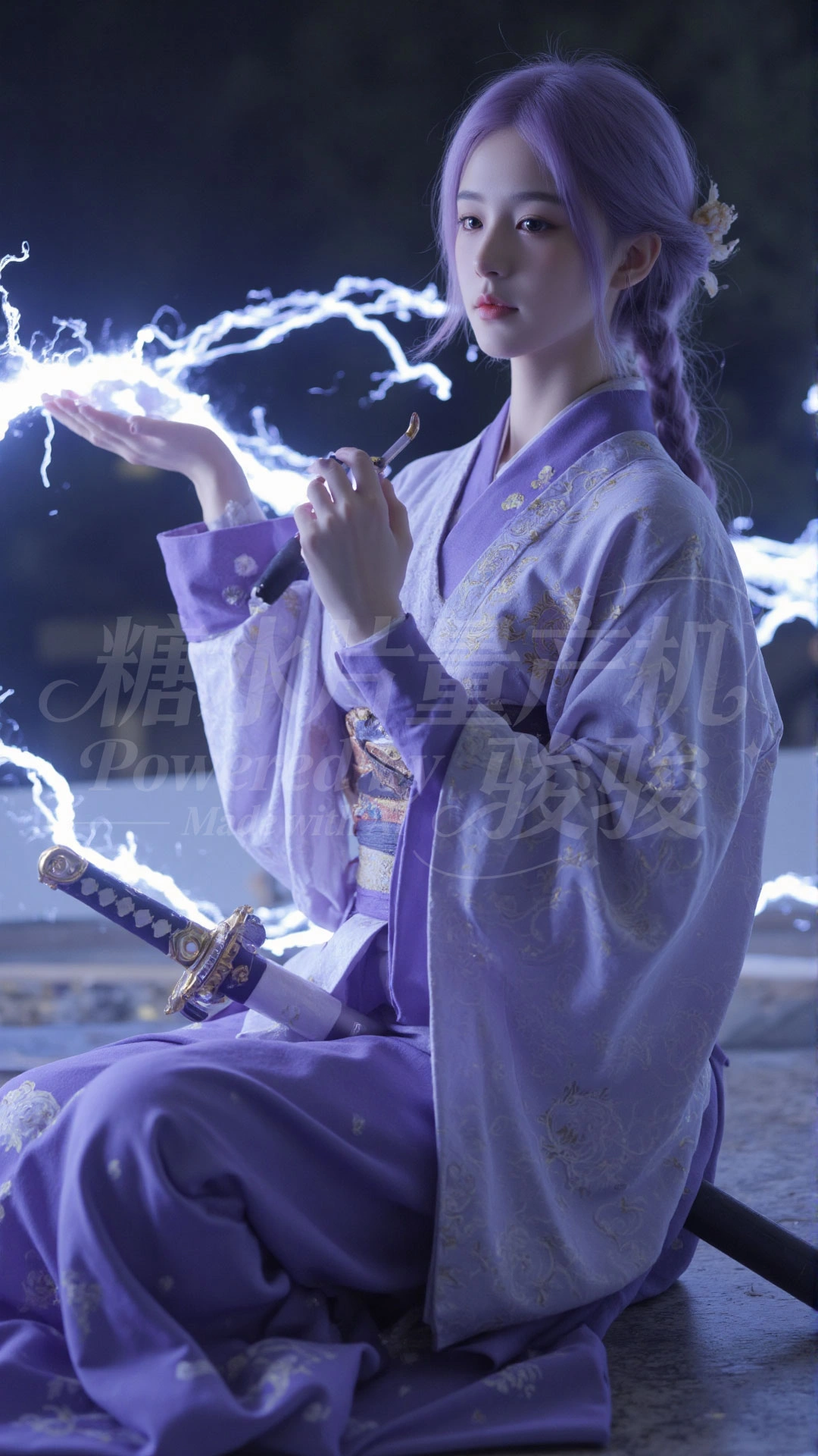 雪落窗边，银发冷衫