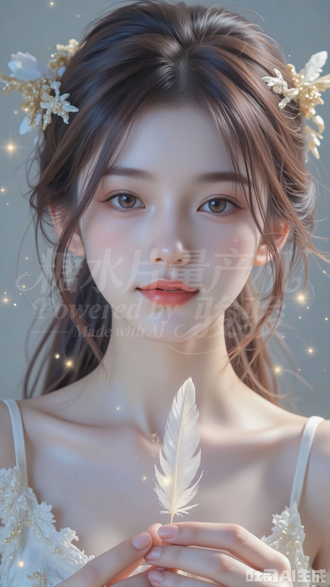 雪落窗边，银发冷衫