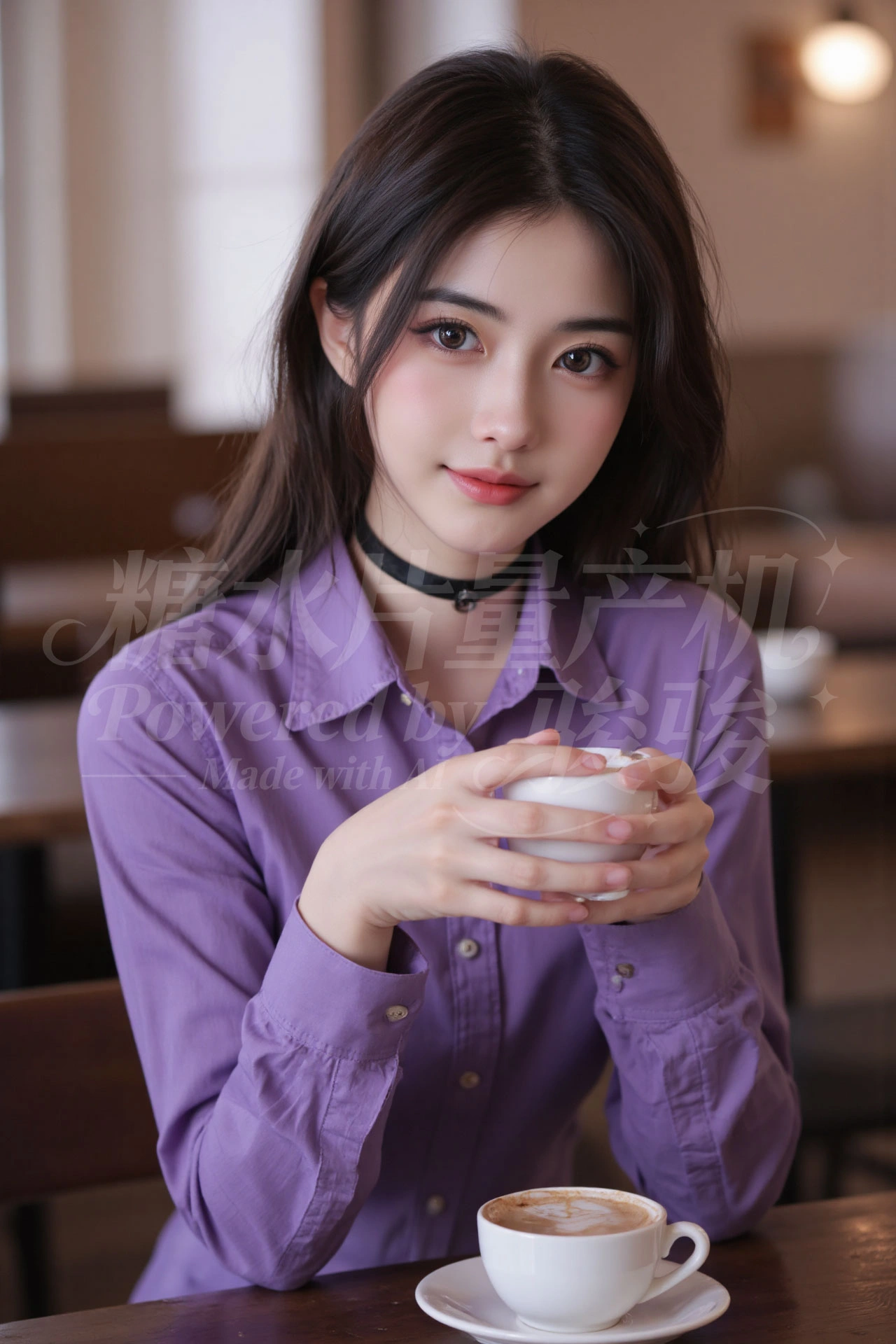 雪落窗边，银发冷衫