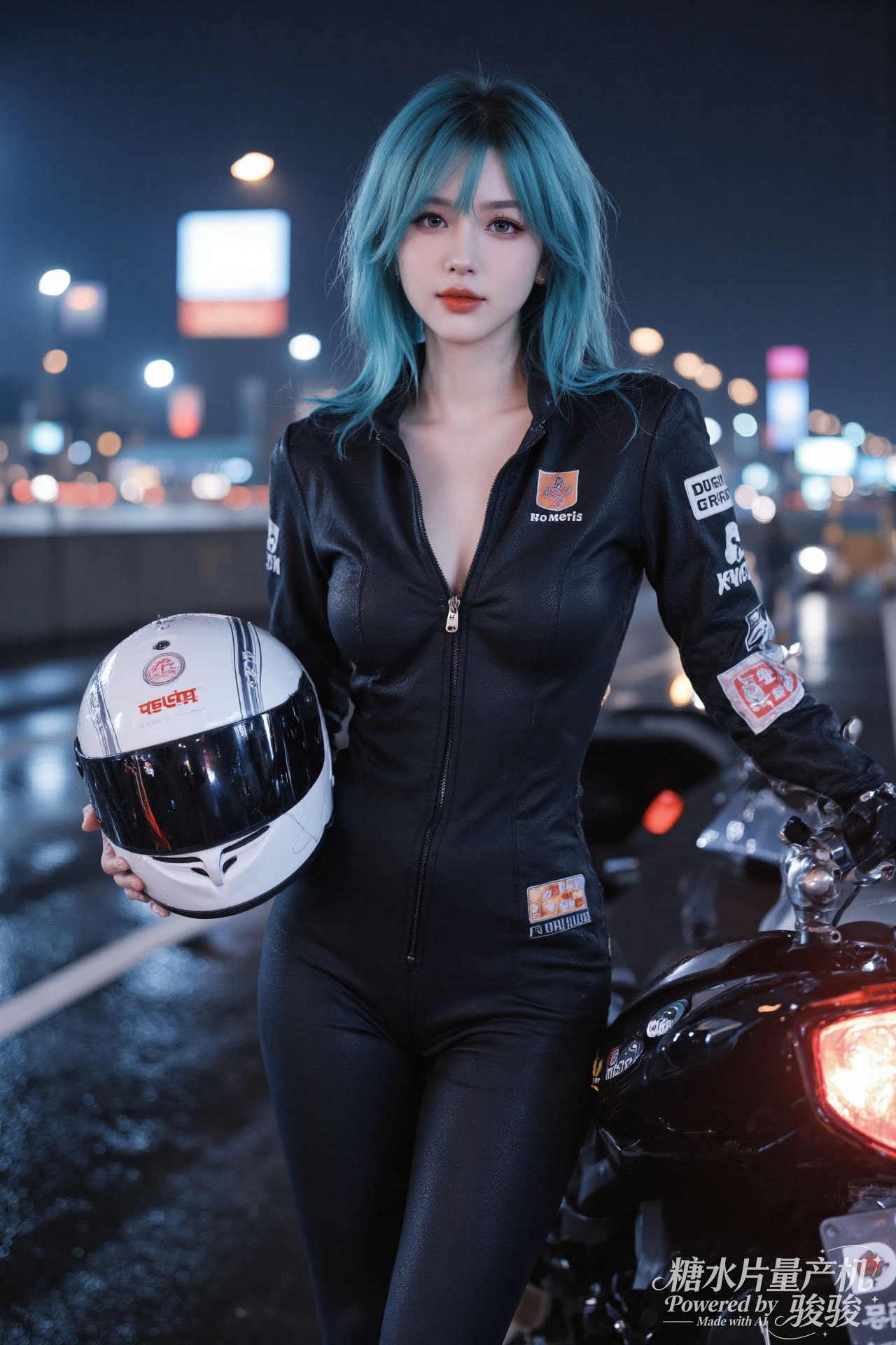 手捧白玫，幻蓝星火