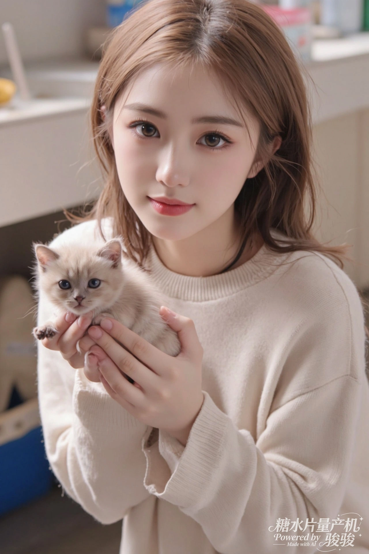 手捧白玫，幻蓝星火