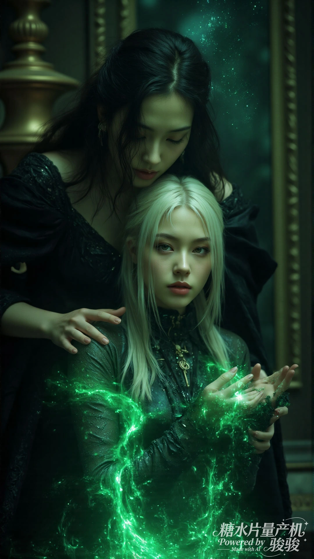 手捧白玫，幻蓝星火