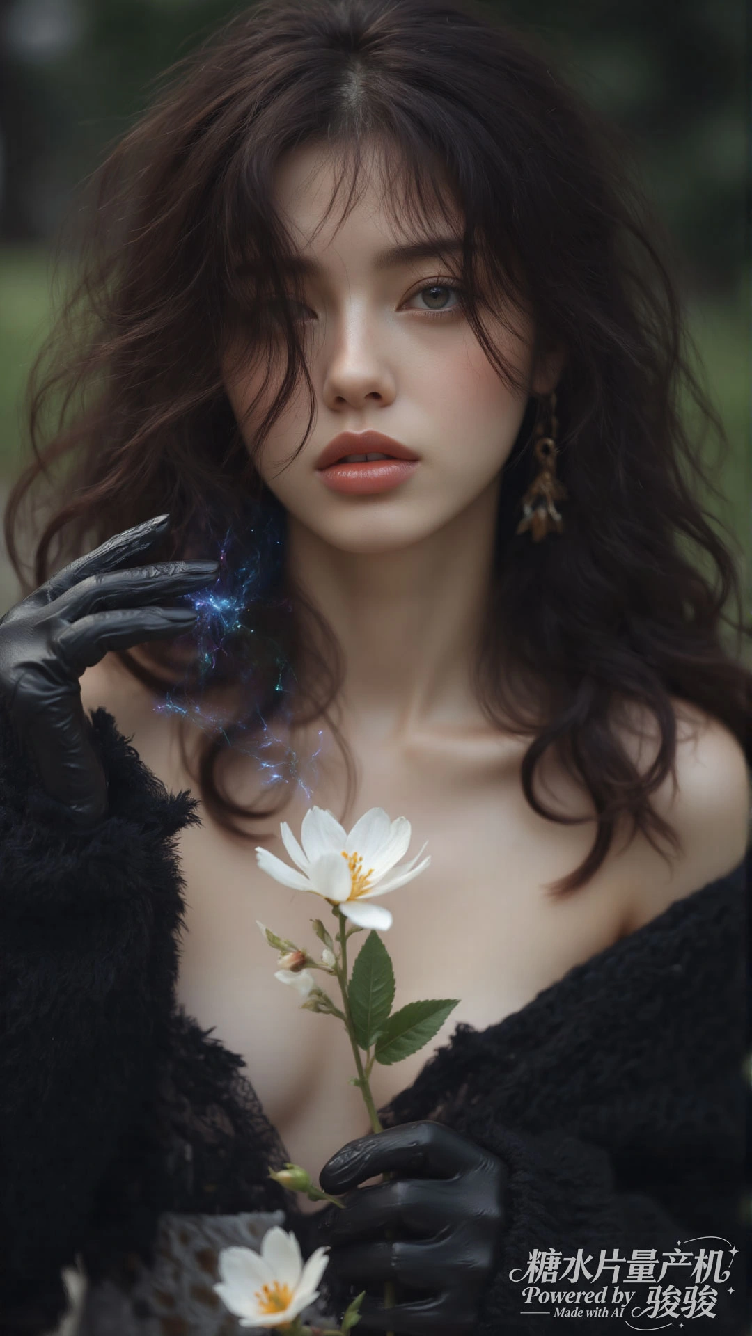 手捧白玫，幻蓝星火