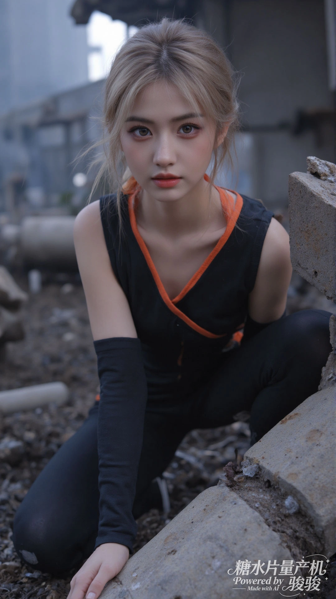 粉袍柔美，狮旁笃定，执笔绘梦，反差绝韵