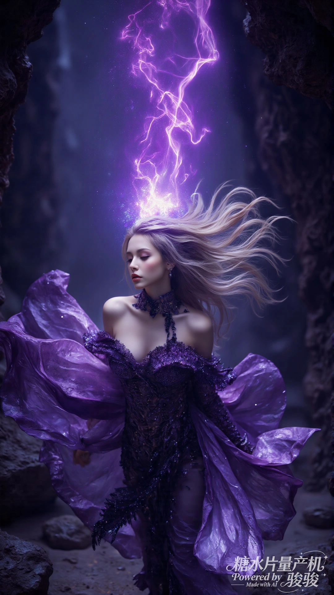 绿发空灵，白裙梦幻，花田烂漫，仙气悠然