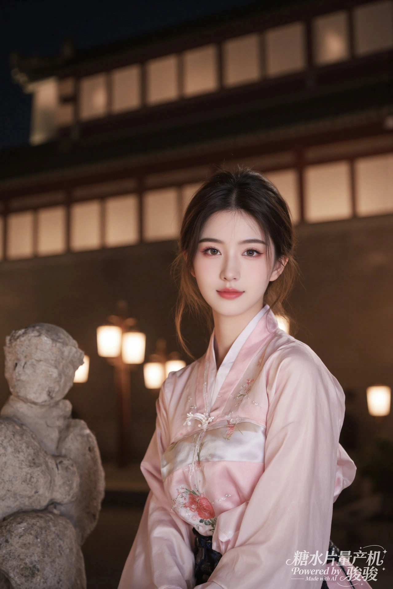 绿发空灵，白裙梦幻，花田烂漫，仙气悠然