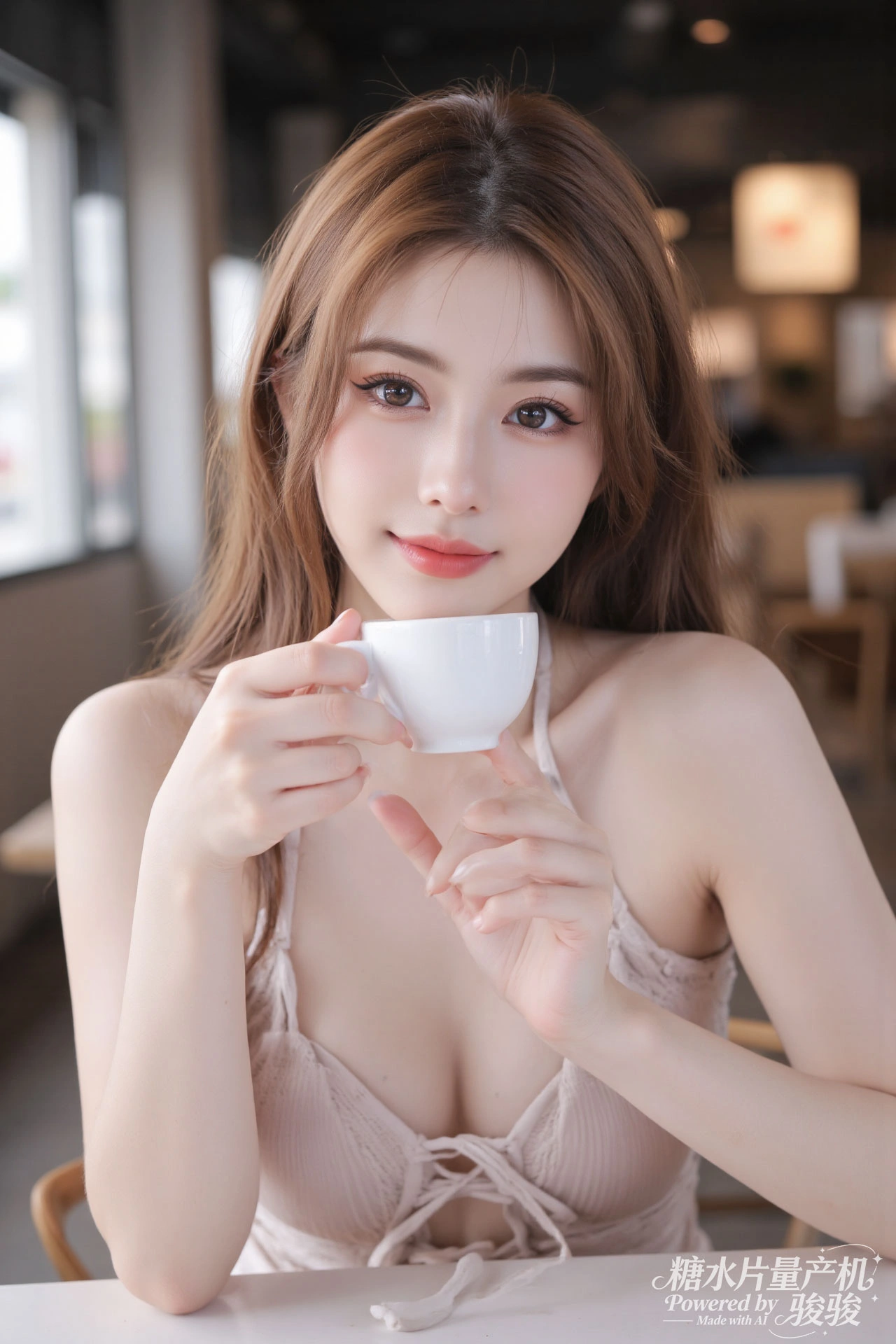 绿发空灵，白裙梦幻，花田烂漫，仙气悠然