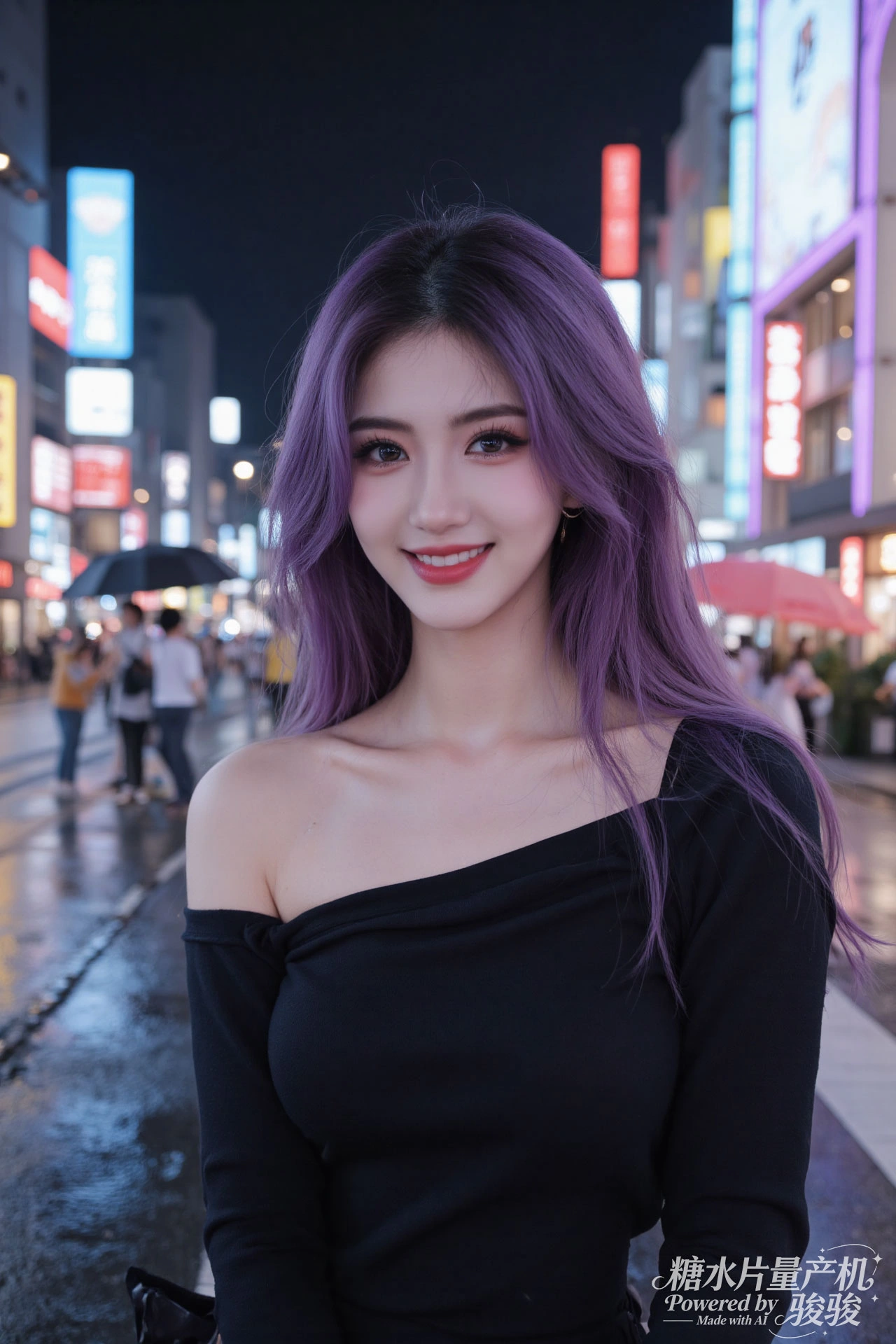 黑衫冷艳，职场干练，红唇夺目，御姐气场