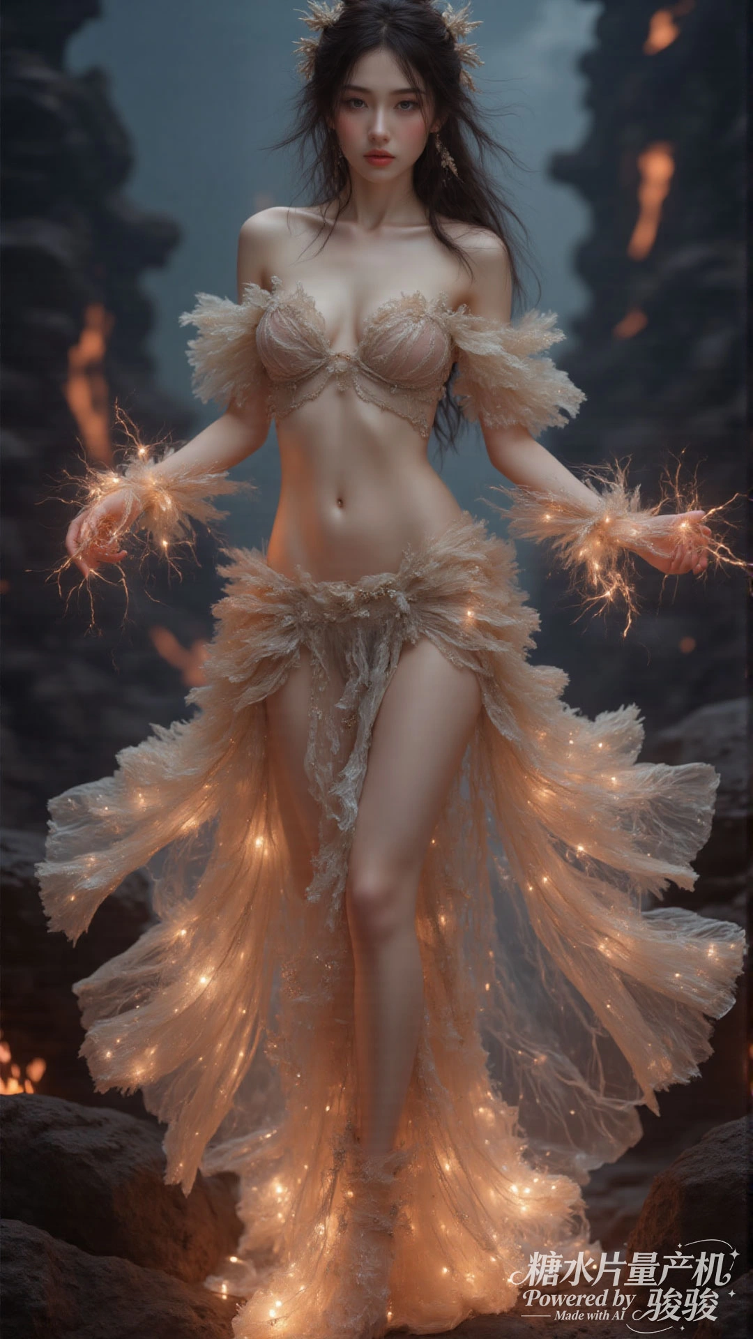 黑衫冷艳，职场干练，红唇夺目，御姐气场