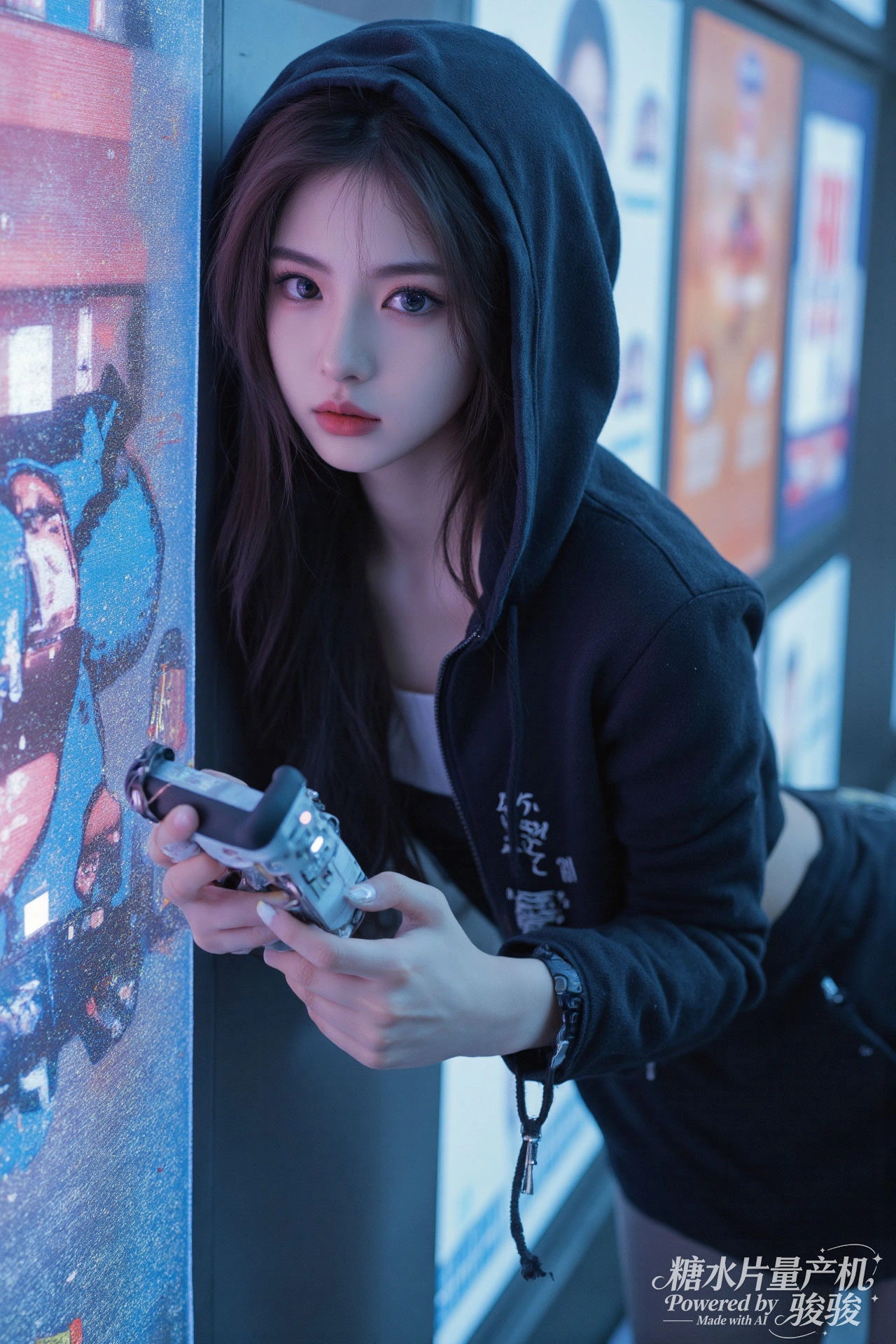 黑衫冷艳，职场干练，红唇夺目，御姐气场