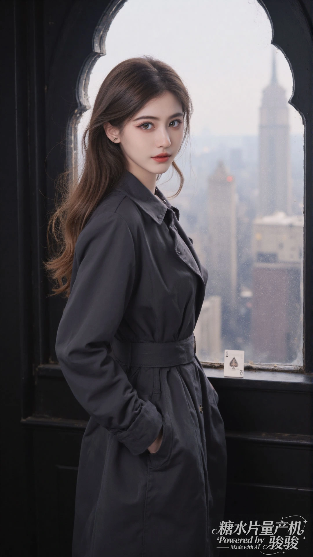 夜巷迷幻，霓虹魅惑，黑衫性感，都市冷艳