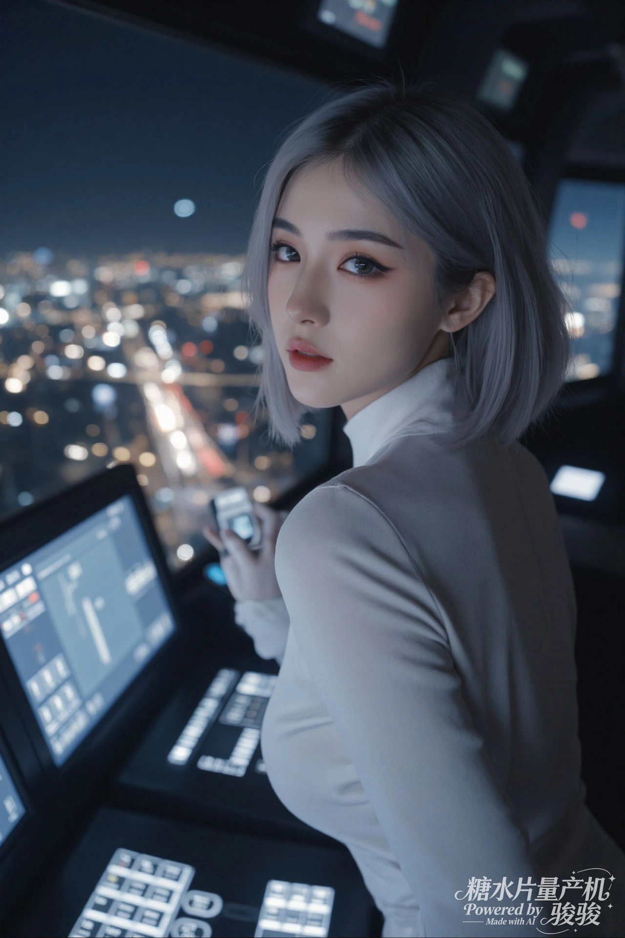 夜巷迷幻，霓虹魅惑，黑衫性感，都市冷艳