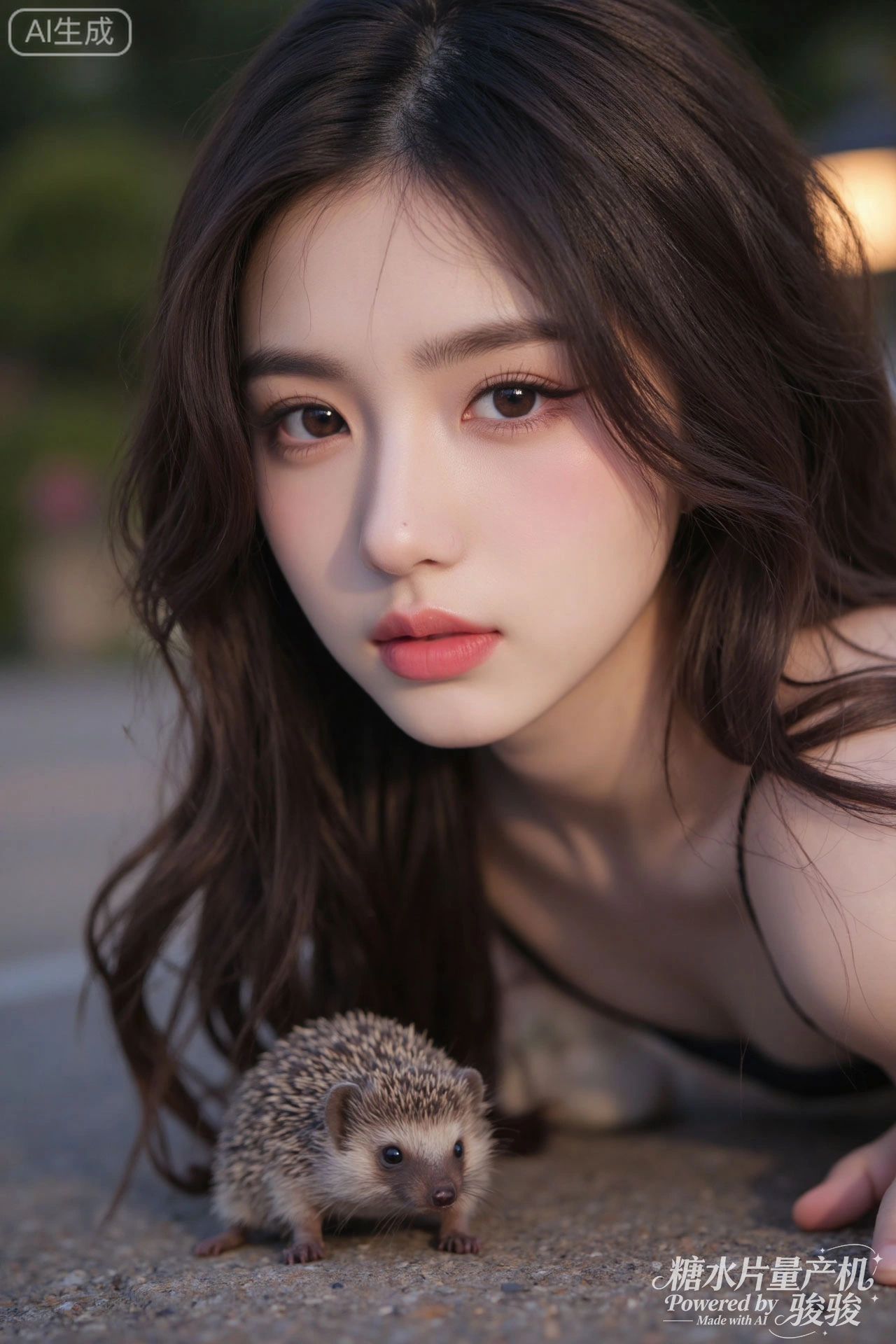 黑裙温柔，刺猬萌趣，户外清新，治愈灵动