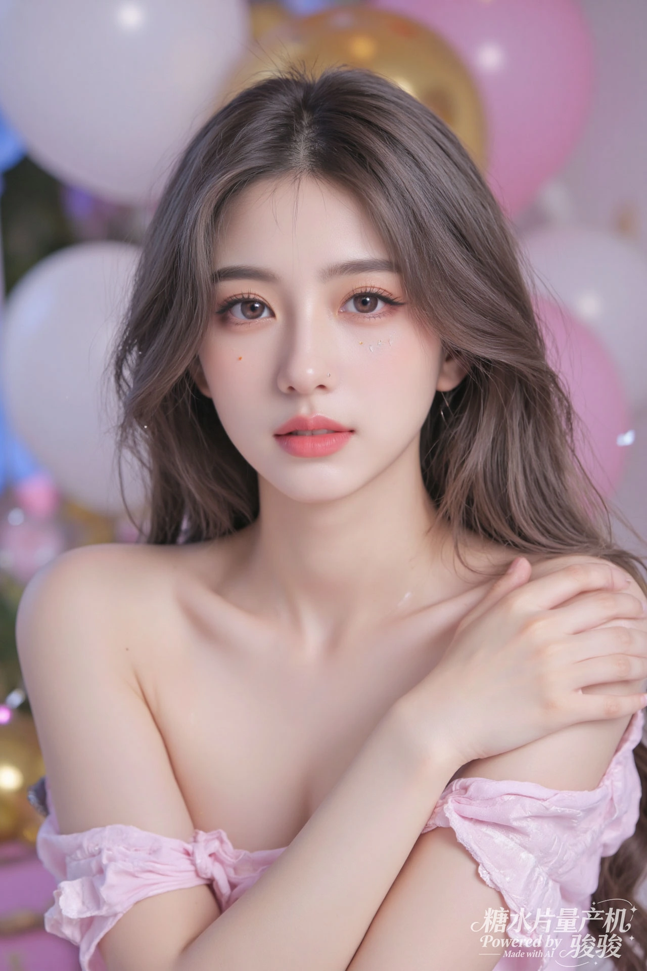 水帘灵动，水境幽谧，肌肤清透，浴女魅惑