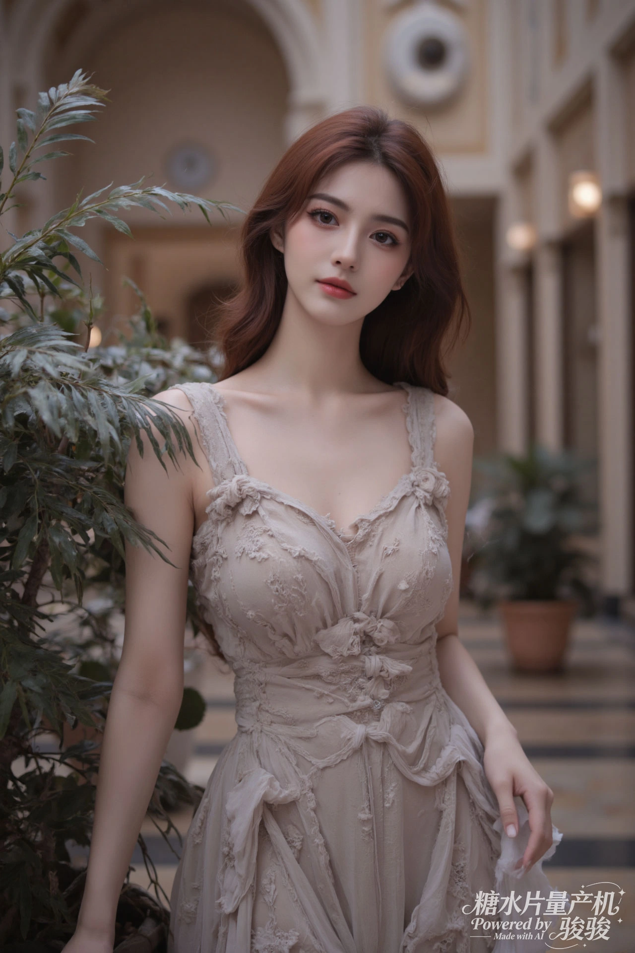 水帘灵动，水境幽谧，肌肤清透，浴女魅惑