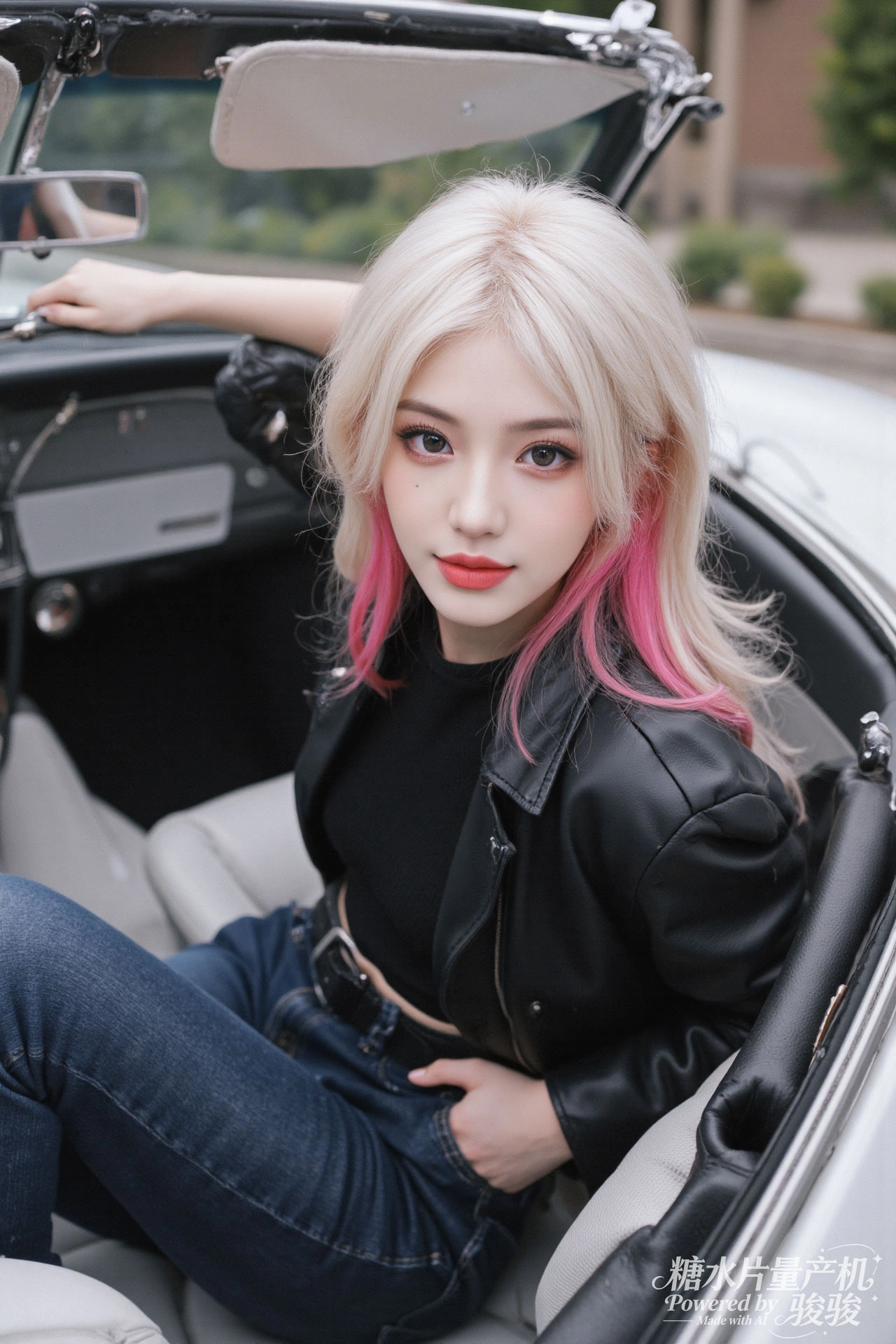 蓝发魅惑，夜城璀璨，穿搭大胆，都市尤物