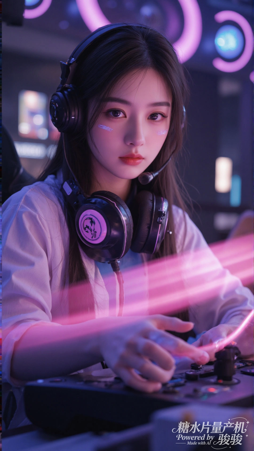 蓝发魅惑，夜城璀璨，穿搭大胆，都市尤物