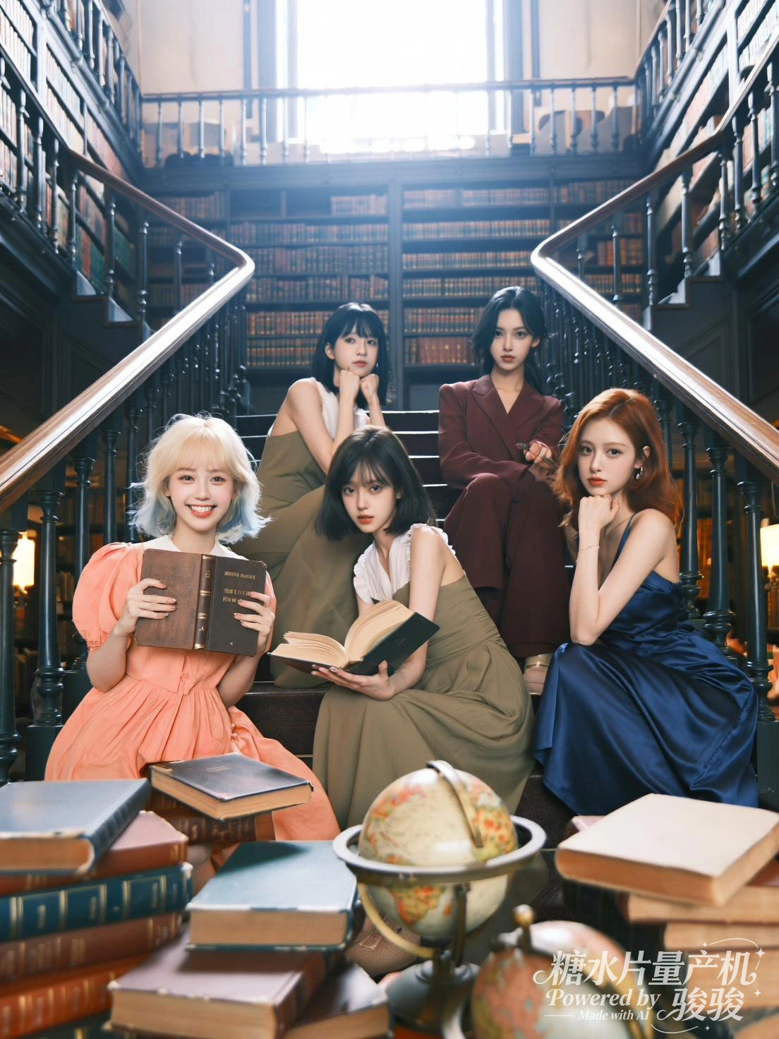 汉服撑伞，膝旁白猫相伴，在灯笼的暖光与雨巷的诗意交融中，东方古韵里温柔 ...