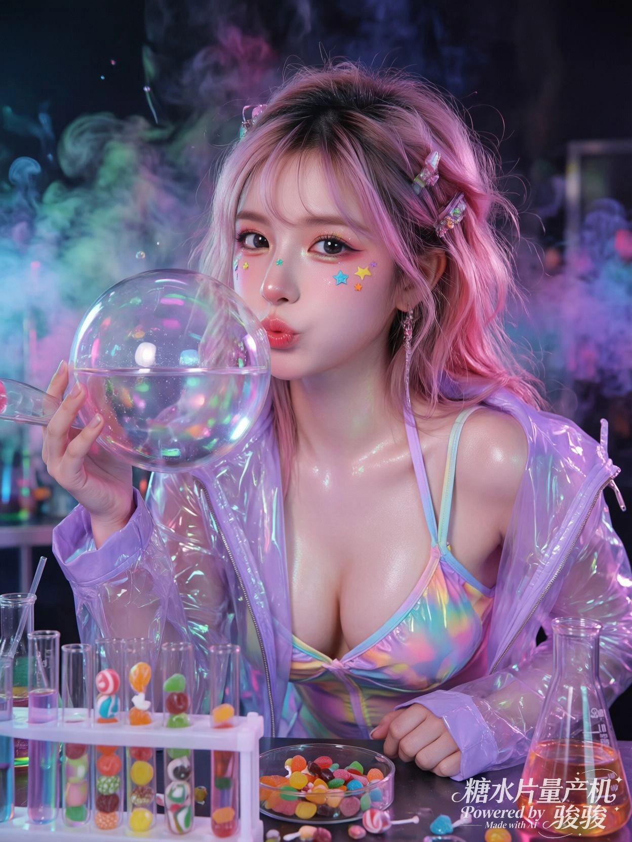 阳光穿过云层，像在微笑。