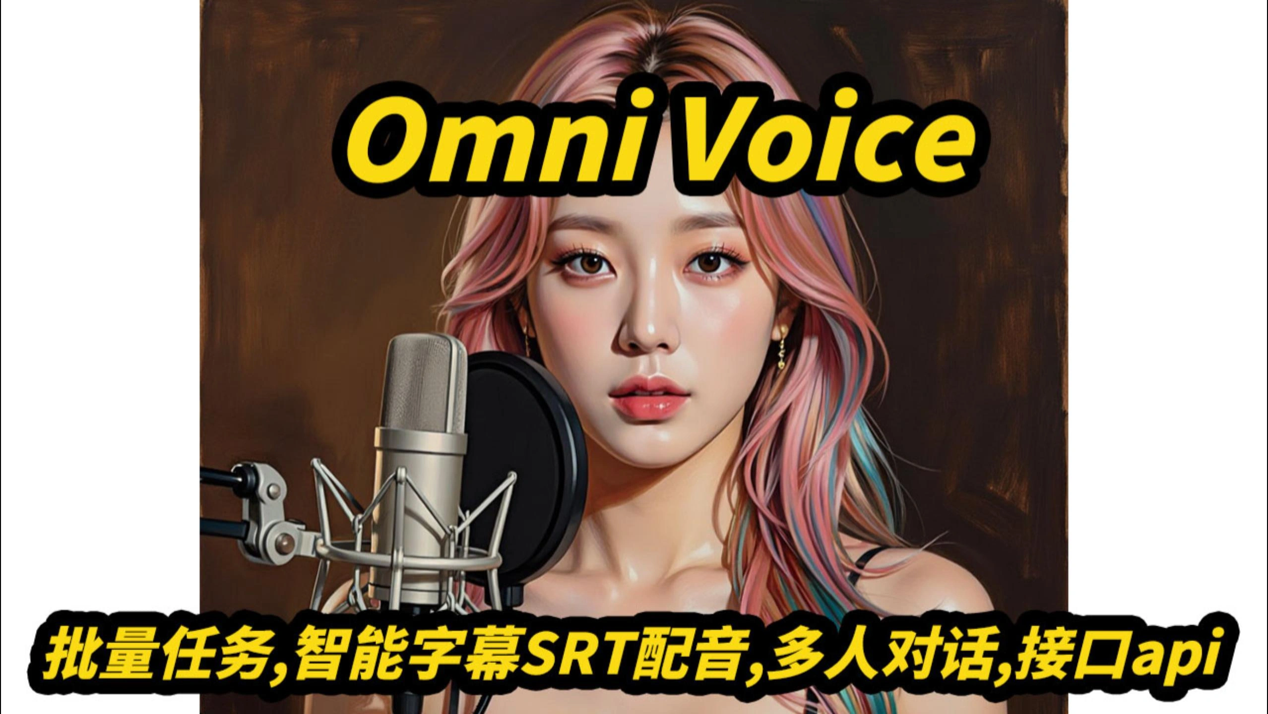 OmniVoice,批量任务,智能字幕SRT配音,多人对话,接口api使用,4G...