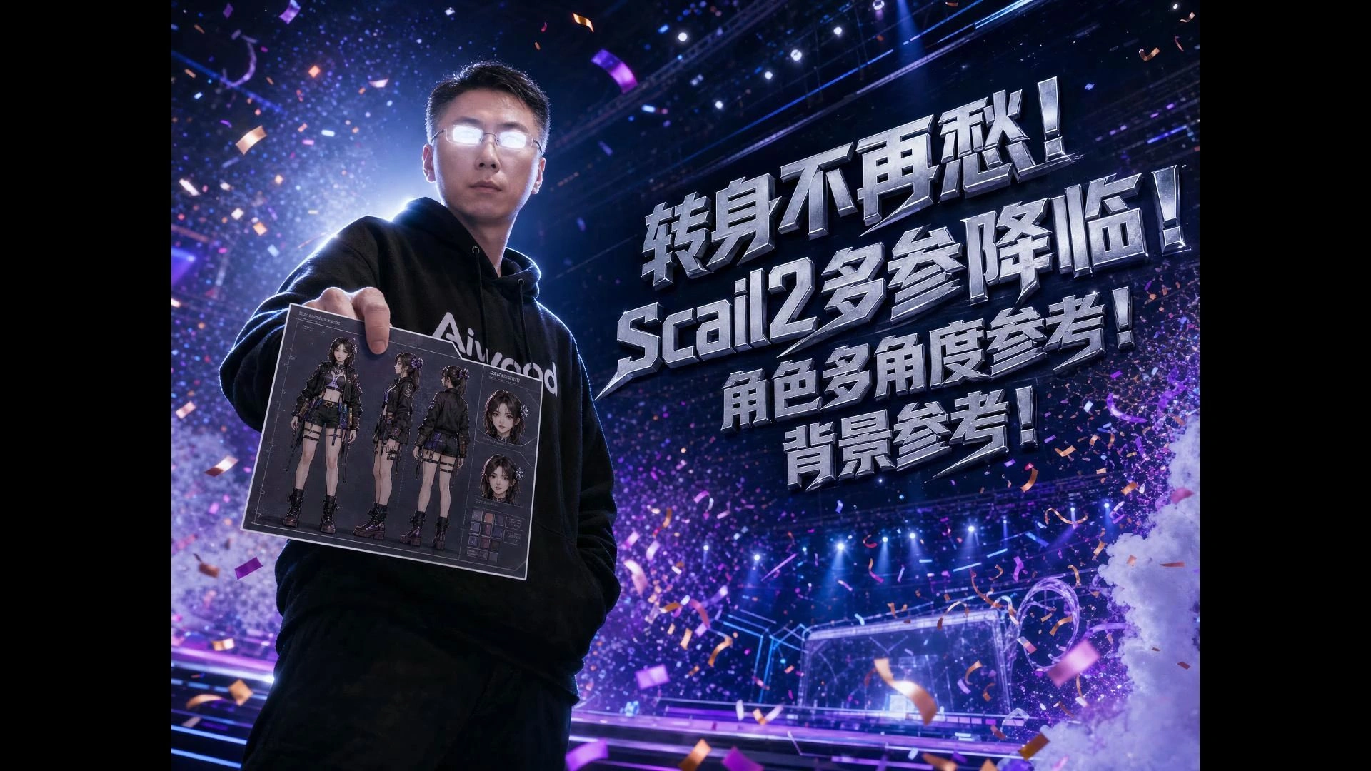 Scail2多参考动作迁移：多角度角色图与背景参考工作流