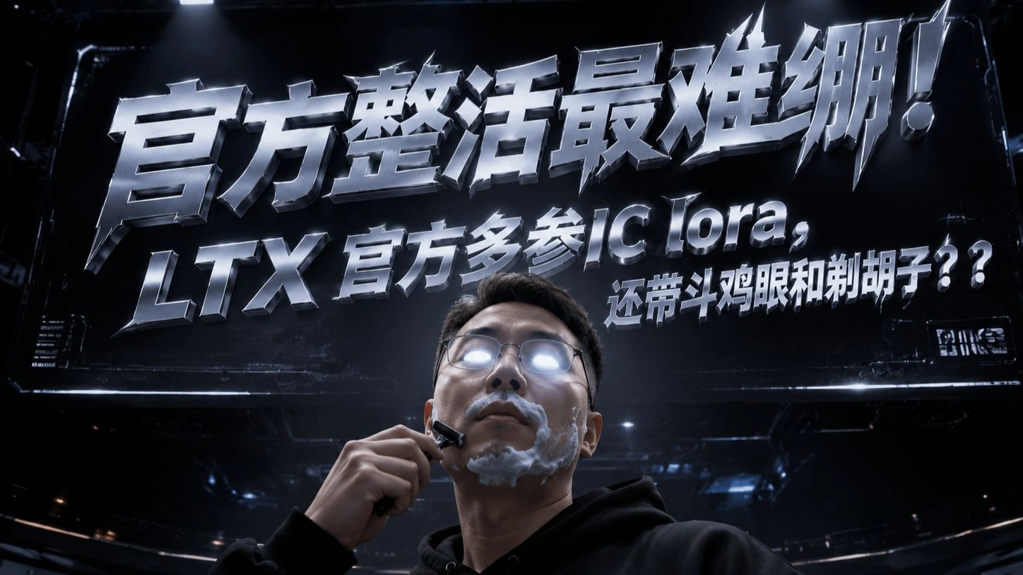 LTX 2.3官方IC LoRA实测：多参视频、斗鸡眼与扩图重绘