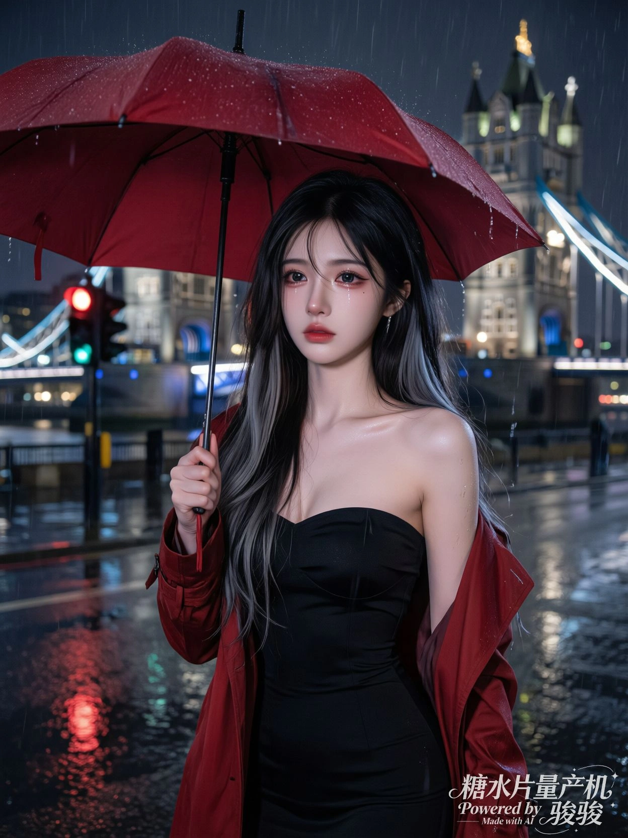 雨伞骨被风吹折的瞬间，像某种预兆