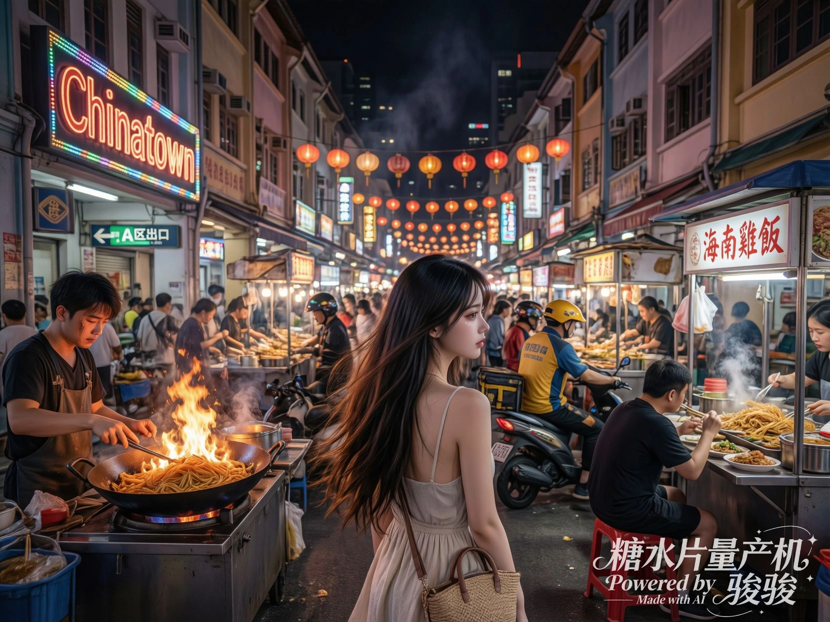 雨伞倒放在墙角，积水里映出模糊人影