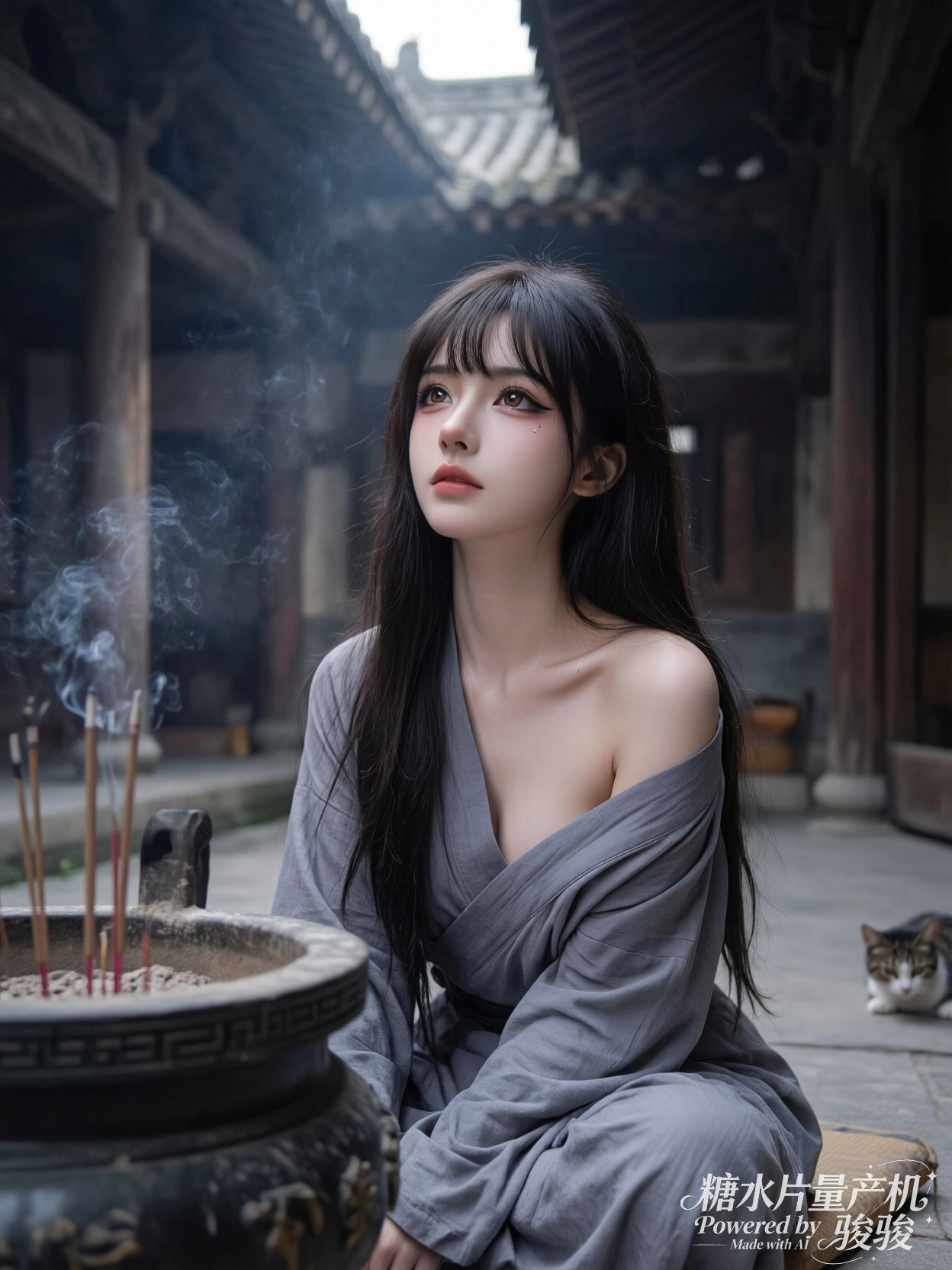 晾衣绳上飘荡的衬衫，追逐着风的形状