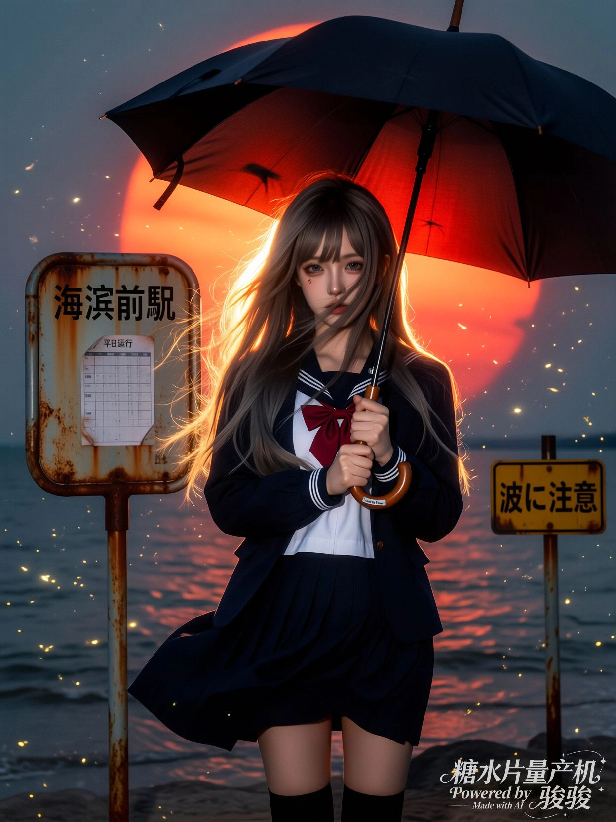 晾衣绳断裂时，衬衫跌入夜色