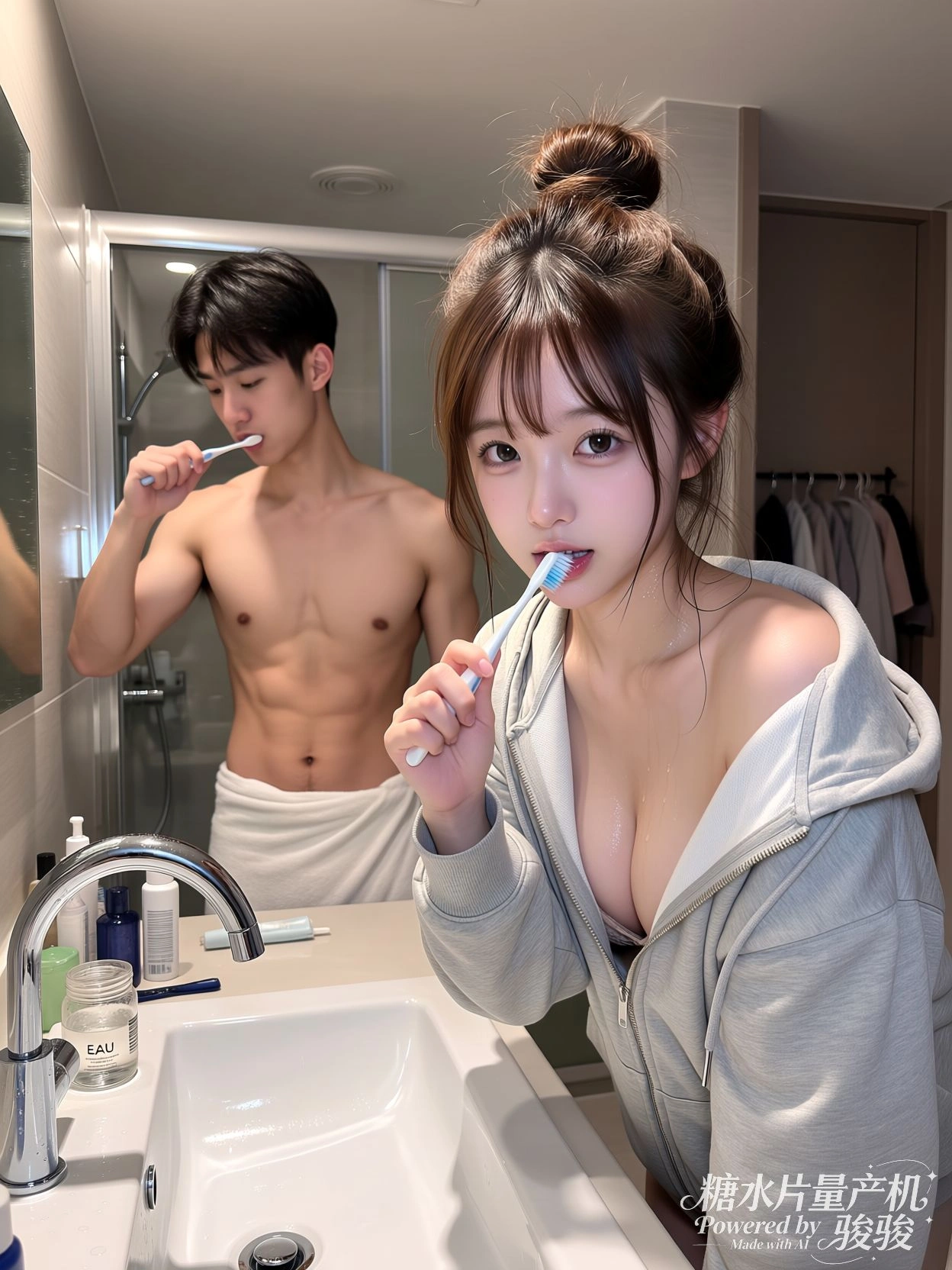 咖啡机漏出的液体，在地板上蔓延成河