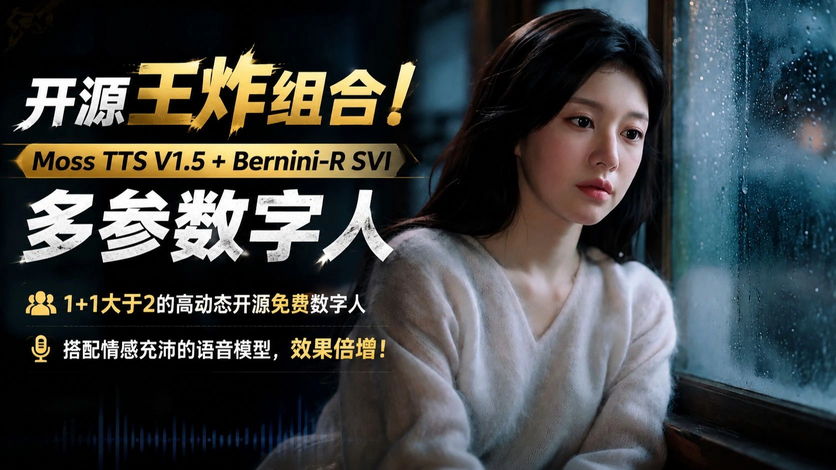 MOSS-TTS V1.5 + Bernini-R S2V：开源高动态数字人工作流