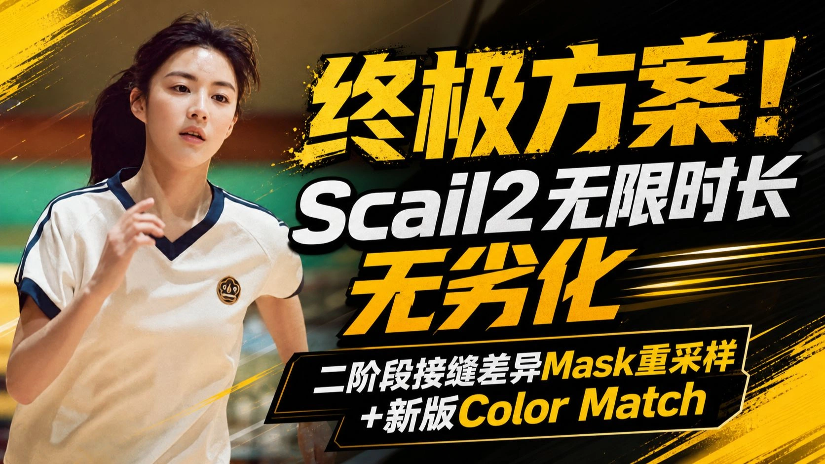 Scail2动作迁移：二阶段接缝重采样与Color Match长视频稳帧
