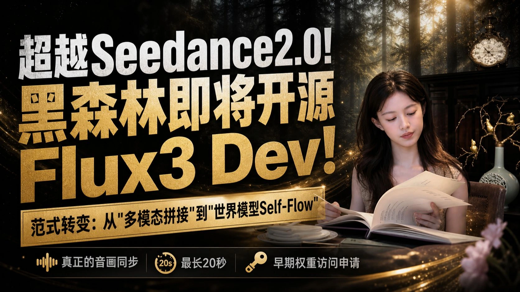 Flux.3 Dev预告：Self-Flow世界模型、音画同步与20秒视频生成