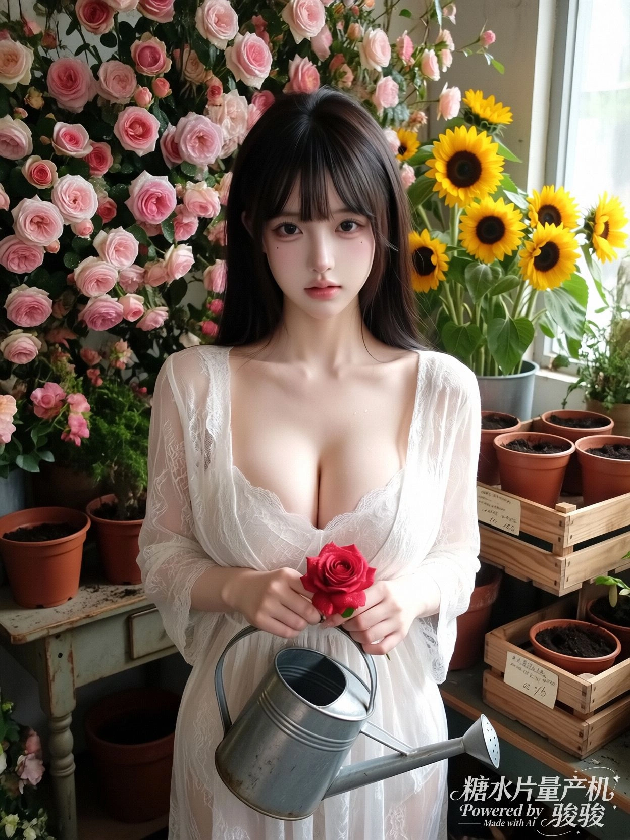 晾衣杆上空荡荡的，只有风在独自摇摆
