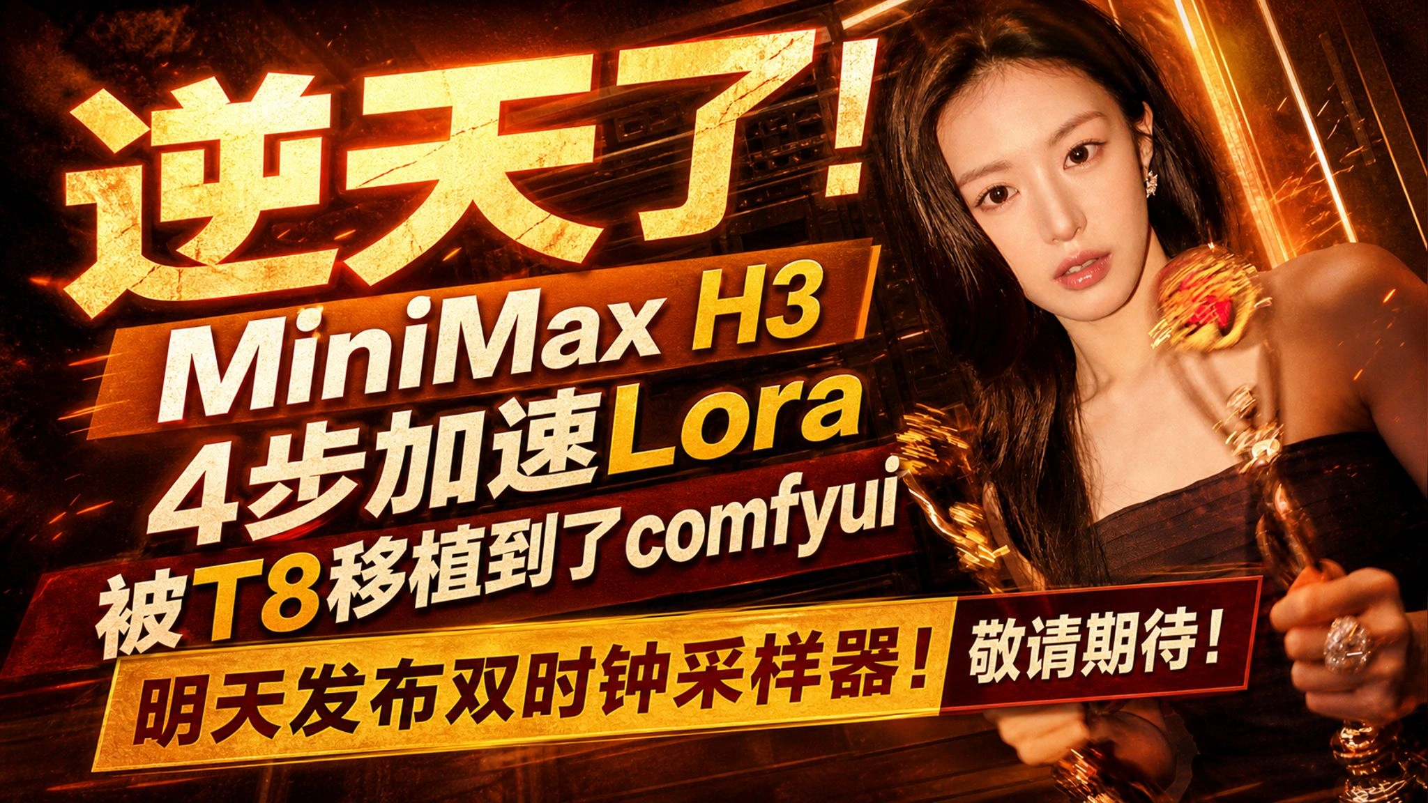 MiniMax H3 4步加速LoRA适配ComfyUI：8步设置与爆音规避