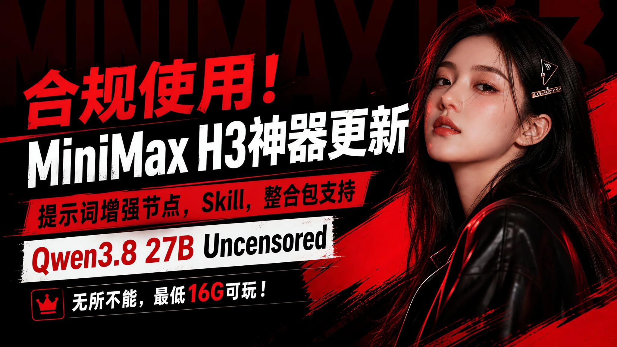 MiniMax H3提示词增强节点更新：Qwen 3.8本地版与ComfyUI模板库