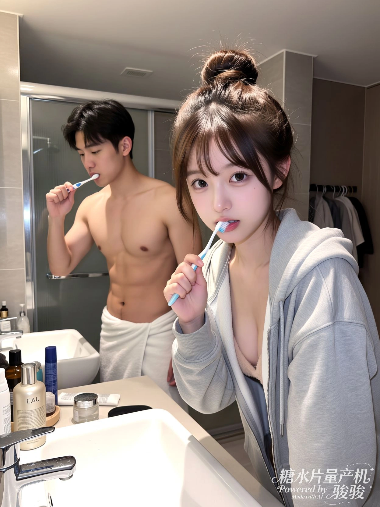 旧毛巾变硬了，擦不干脸上的汗