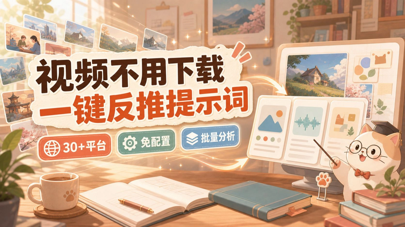 一键批量反推多平台视频：主旨摘要/口播文案/场景描述