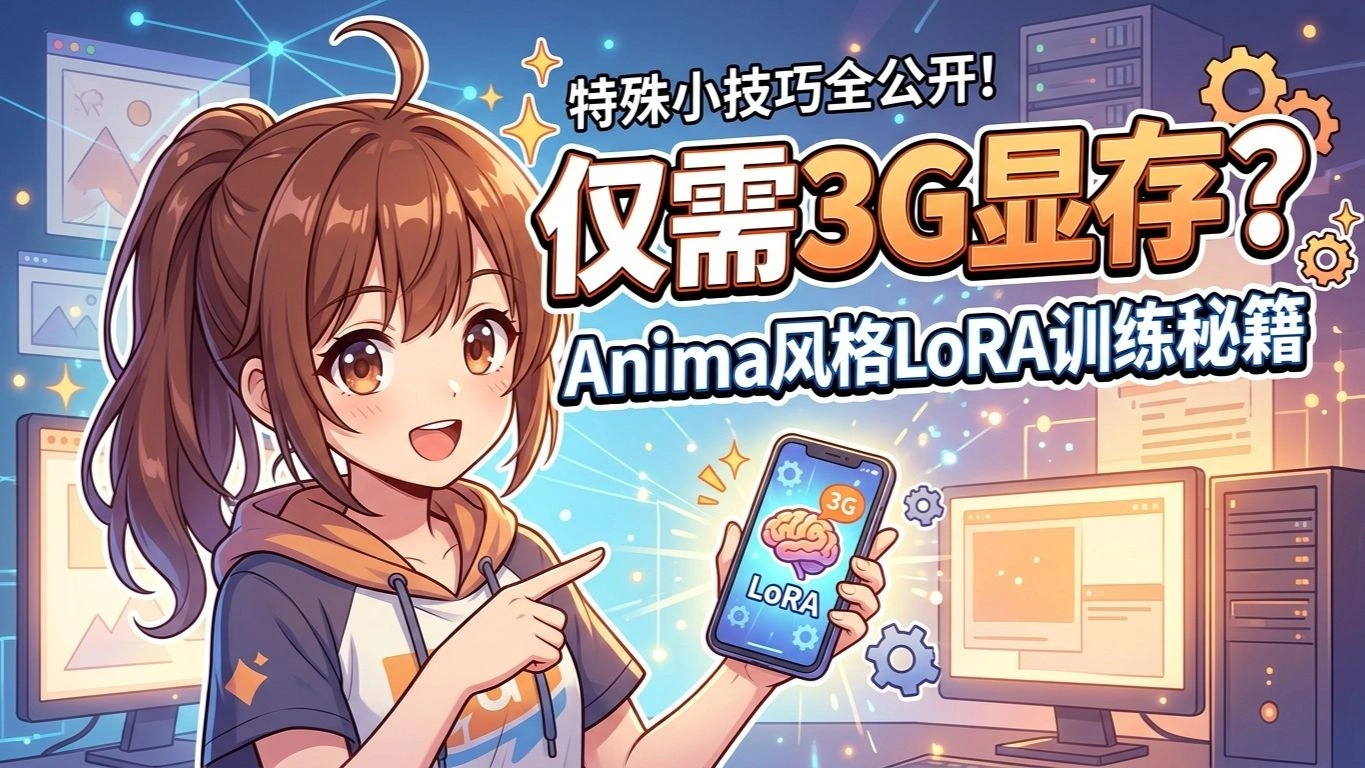 3G 显存也能训？Anima 风格 LoRA 训练小技巧