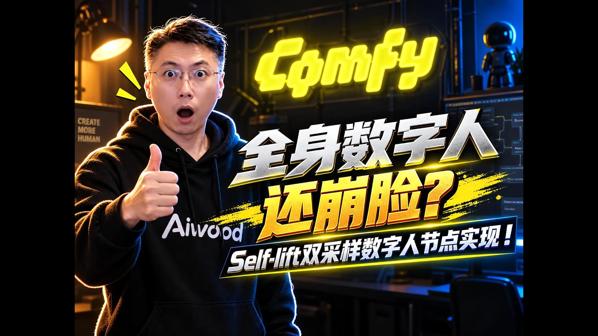 Self-lift Avatar适配数字人：Minimax H3全身小脸口型不崩