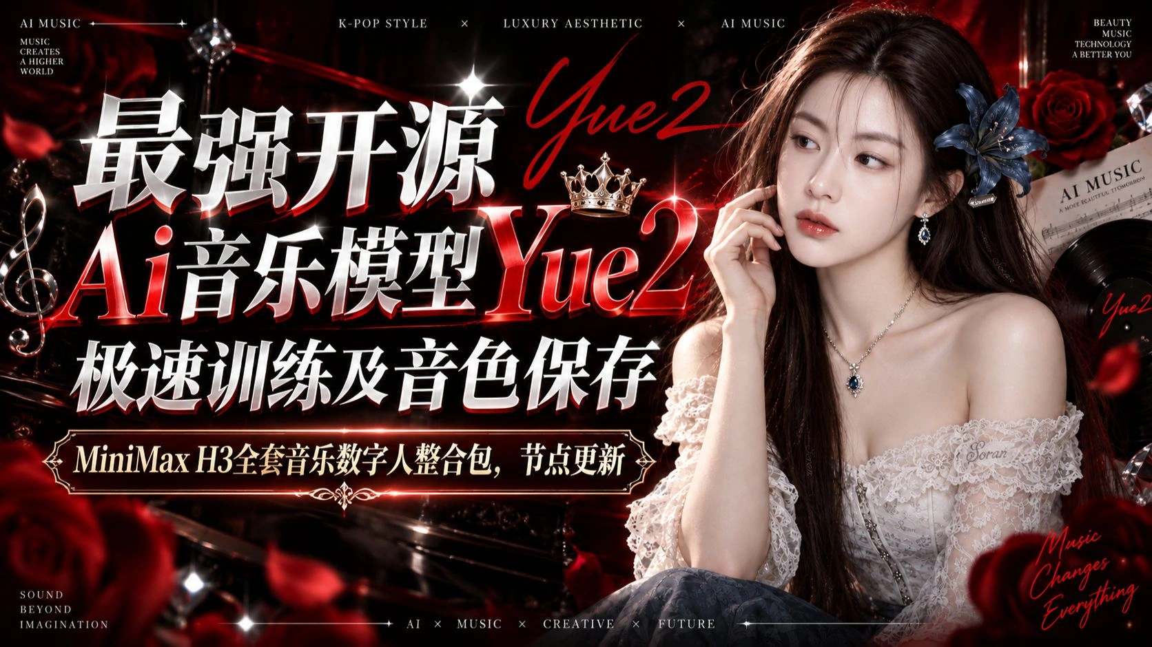 YuE2训练与RVC音色：免费整合包+音乐MV数字人配套