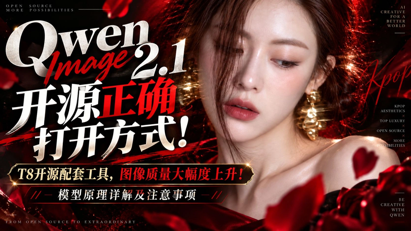 Qwen Image 2.1开源正确打开方式！T8配套工具与原理让图像质量大幅上升